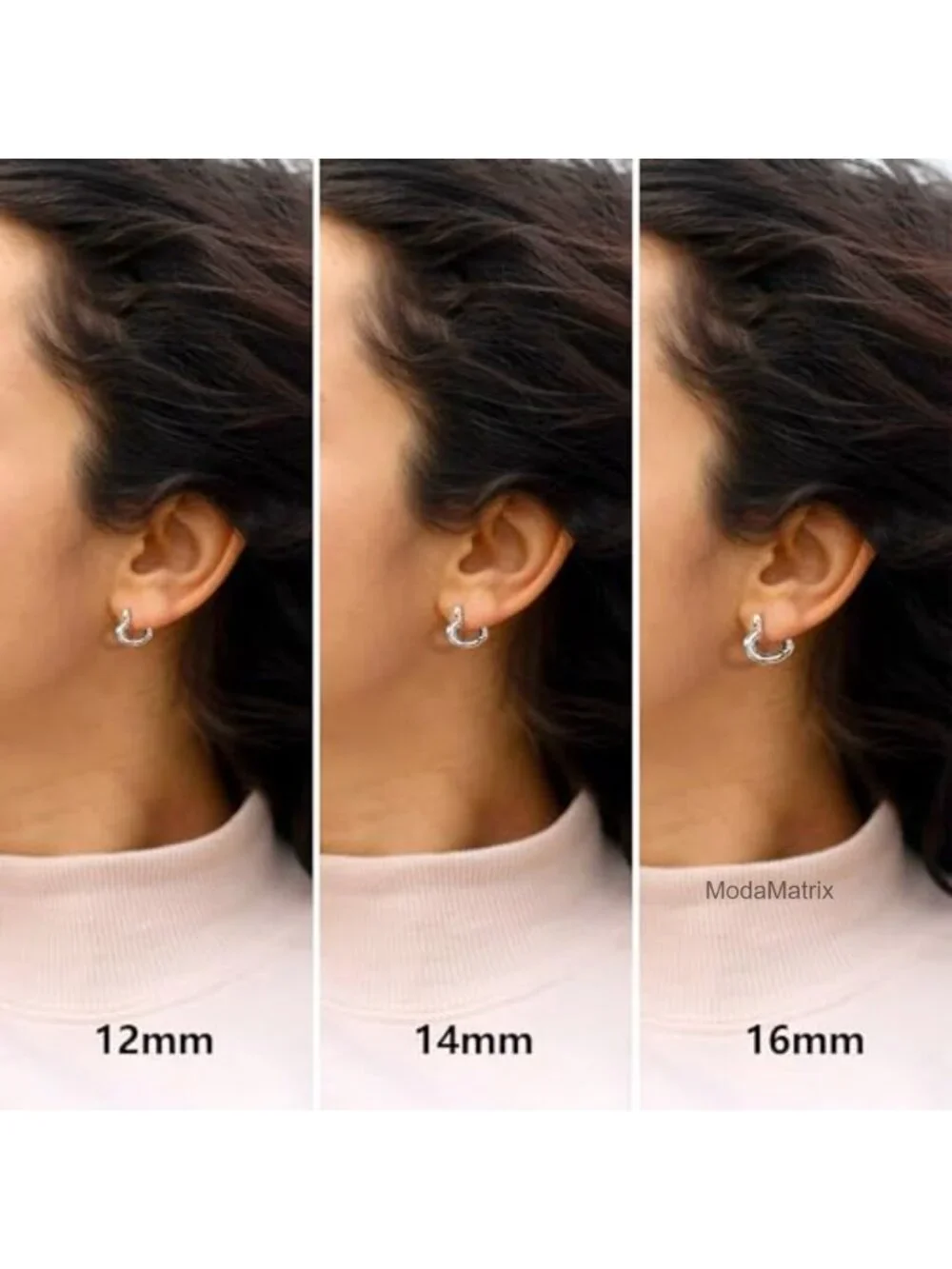 14K Gold Plated Silver Heart Hoop Earrings Set for Women 3 Pairs Hypoallergenic